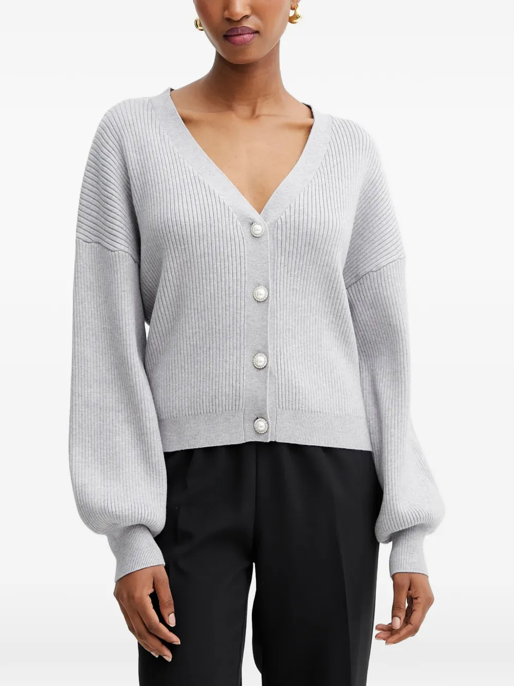 Guess Usa Button-fastening Cardigan In Gray