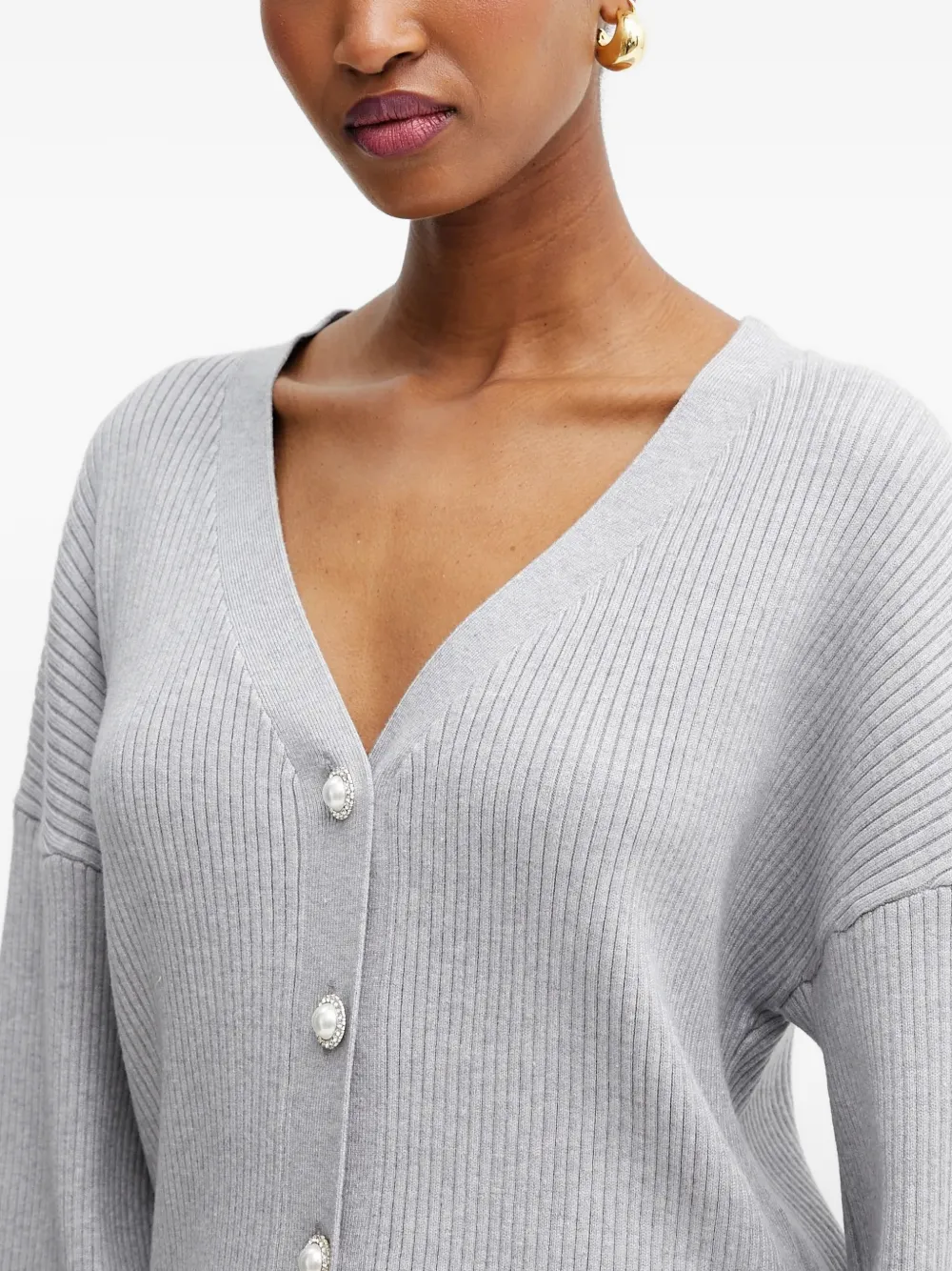 Guess Usa Button-fastening Cardigan In Gray