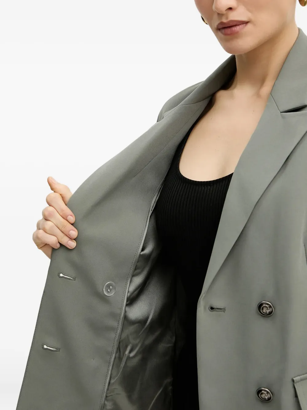 Guess Usa Fiona Double-breasted Blazer In Gray