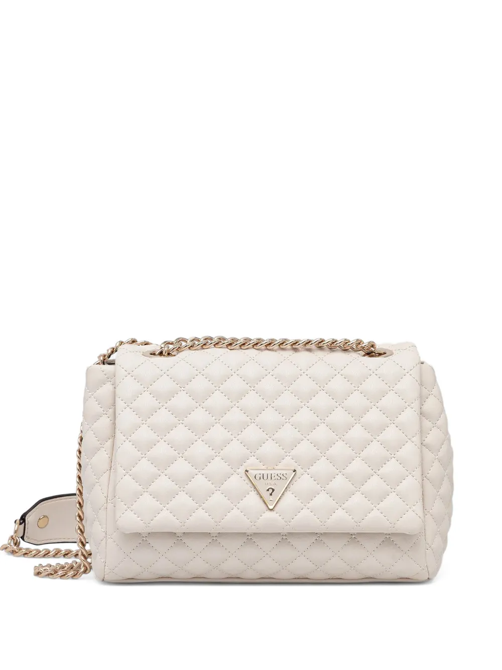 Guess Usa Everlee Quilted Shoulder Bag In White