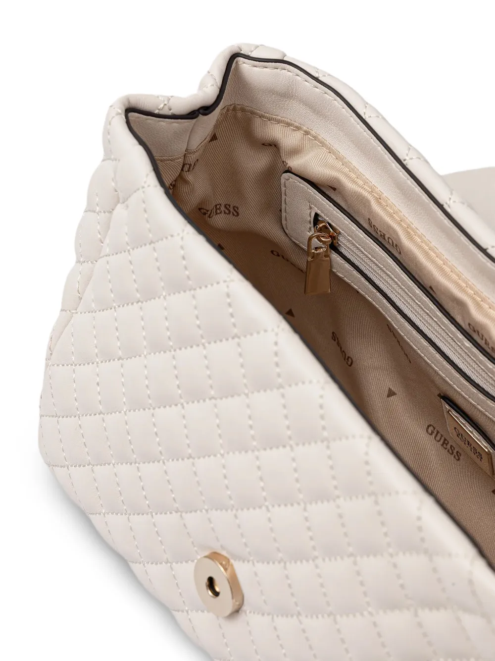 GUESS USA Everlee gewatteerde schoudertas Wit