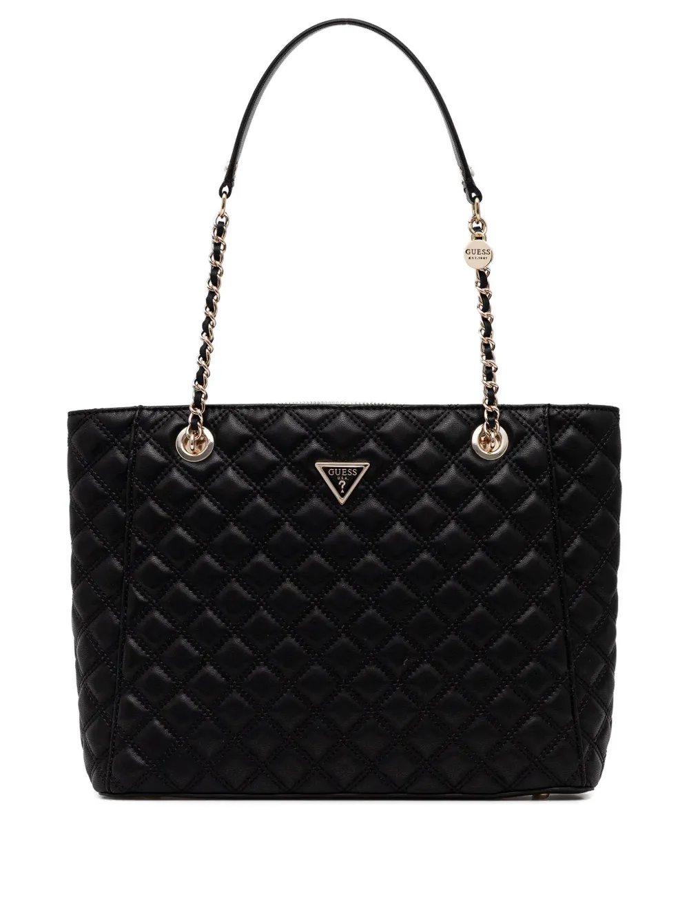 Guess Usa Large Giully Quilted Tote Bag In Black