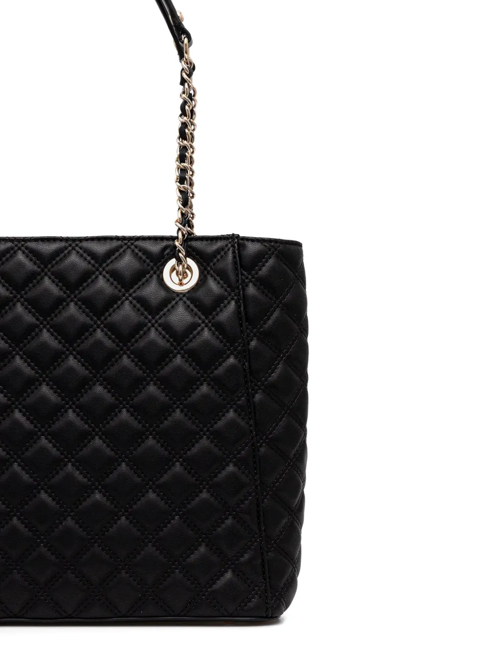 Guess Usa Large Giully Quilted Tote Bag In Black