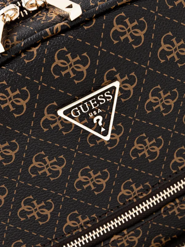 GUESS USA monogram-pattern zip-pocket Backpack | Brown  display picture 3