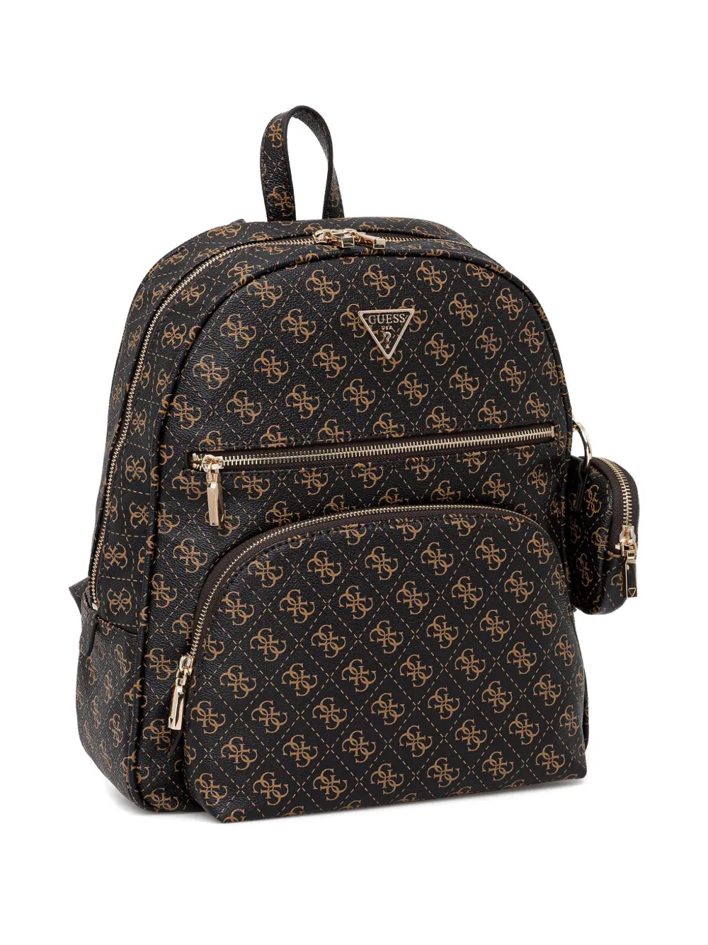 GUESS USA monogram-pattern zip-pocket backpack - Bruin