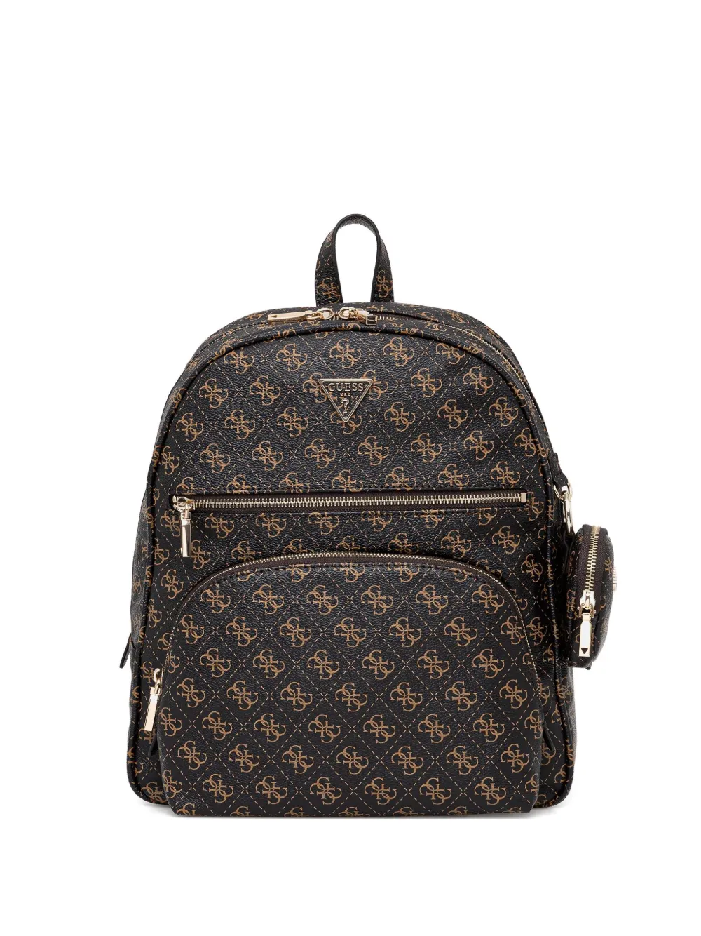 GUESS USA monogram-pattern zip-pocket backpack | Brown | Image 1
