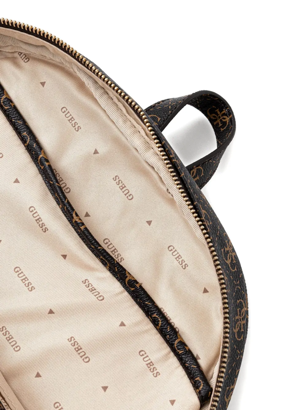 GUESS USA Rugzak met monogram-patroon en ritszak Bruin