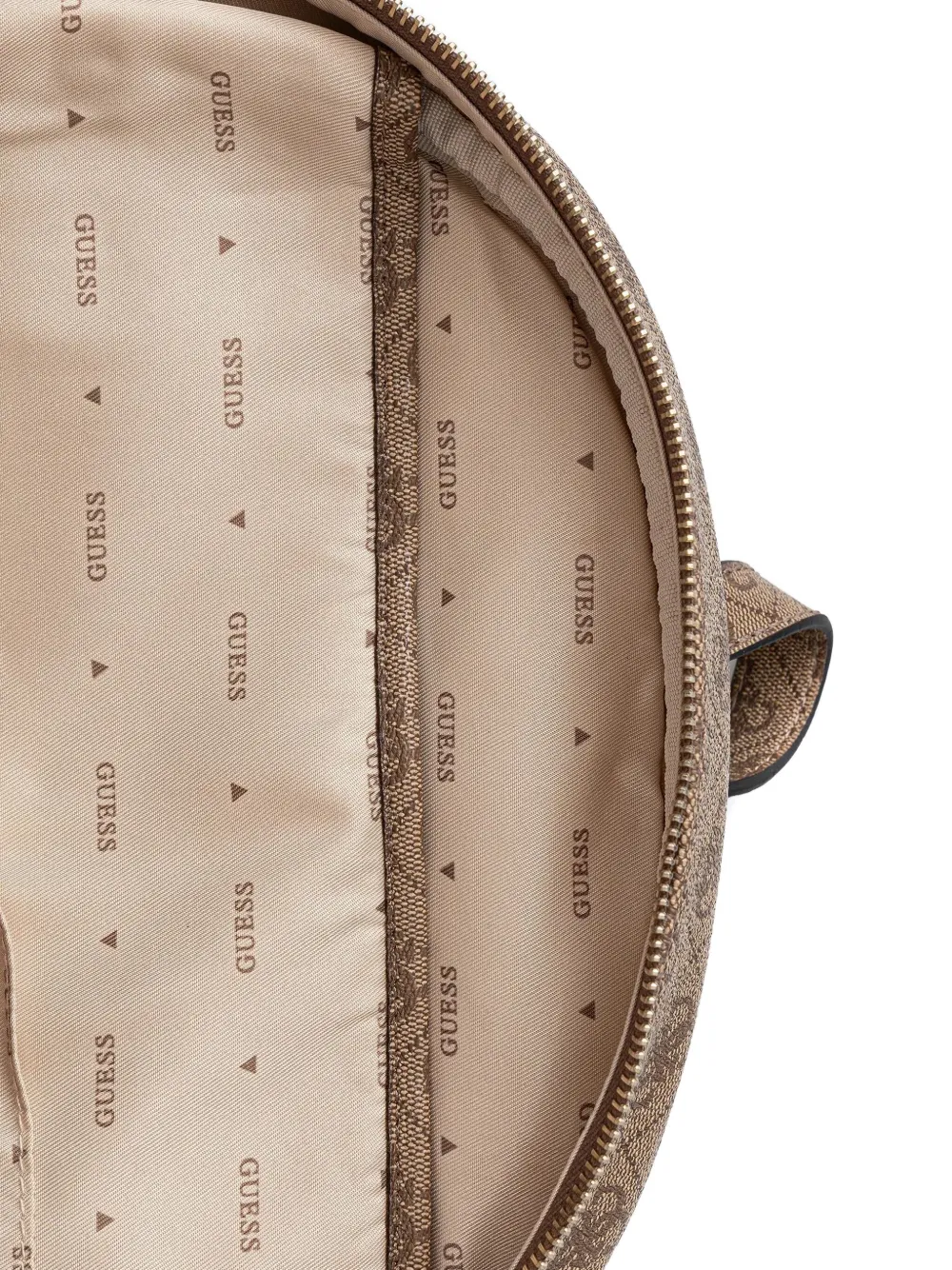 Guess Usa Logo-pattern Backpack In Brown