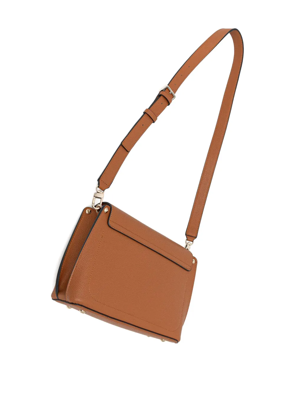 Guess Usa Logo-plaque Crossbody Bag In Brown