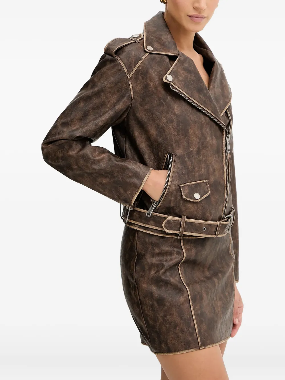 GUESS USA Jack met ceintuur en rits Bruin
