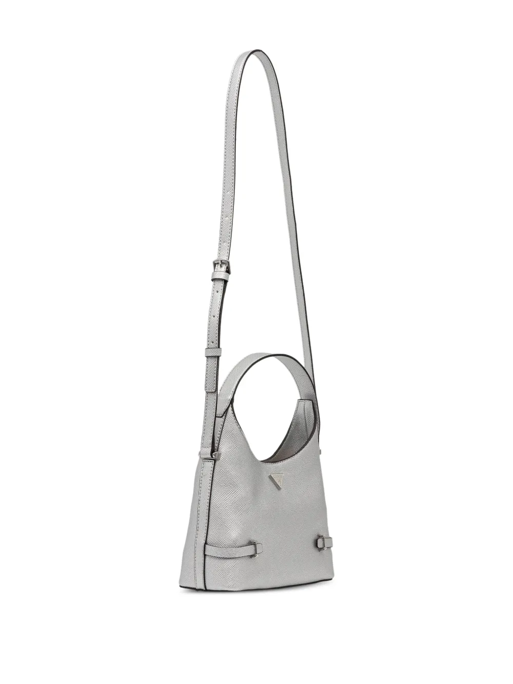  Guess Usa Mini Rosalba Logo-plaque Tote Bag - Silver 