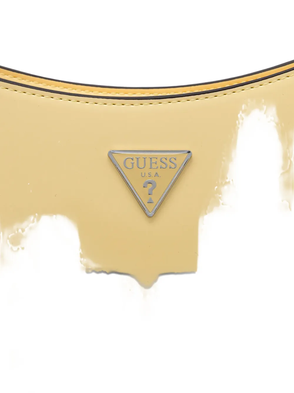 Guess Usa Arnela Triangle-logo Shoulder Bag In Yellow