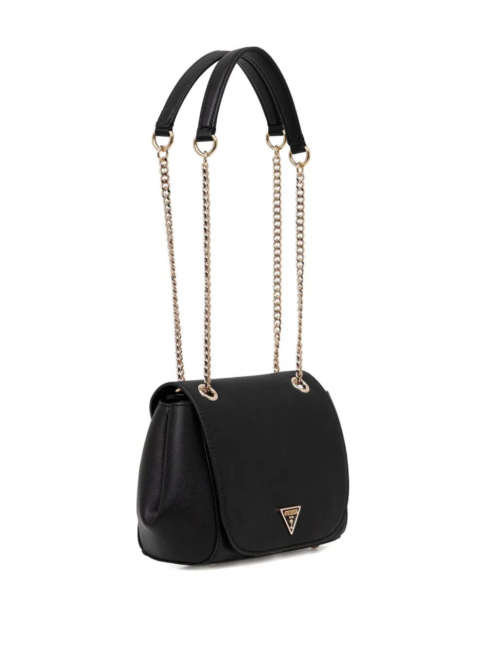 Guess Usa Chain-strap Logo-plaque Shoulder Bag In Black