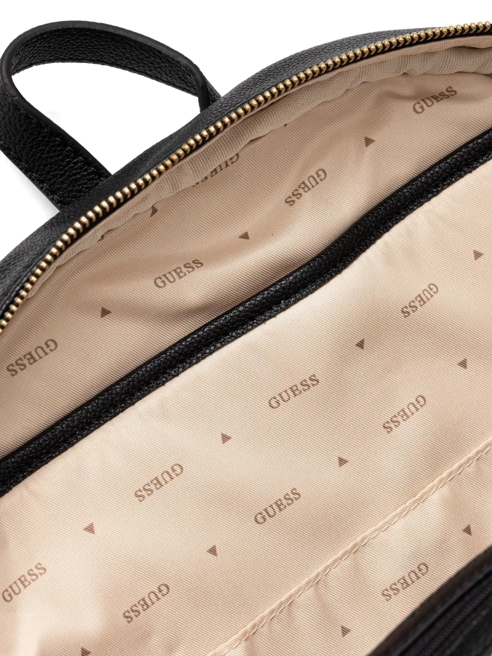 Guess Usa Top-handle Poch-detail Backpack In Black