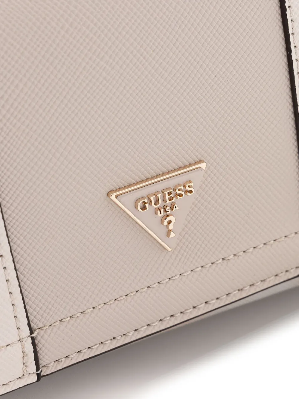 GUESS USA Noelle mini-crossbodytas met logoplakkaat Beige