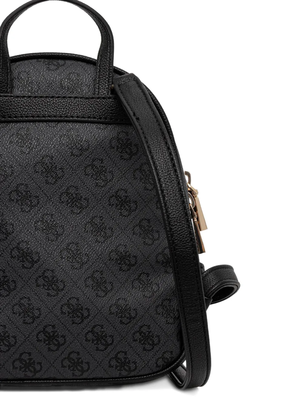 Guess Usa Monogram-pattern Zip-pocket Backpack In Black