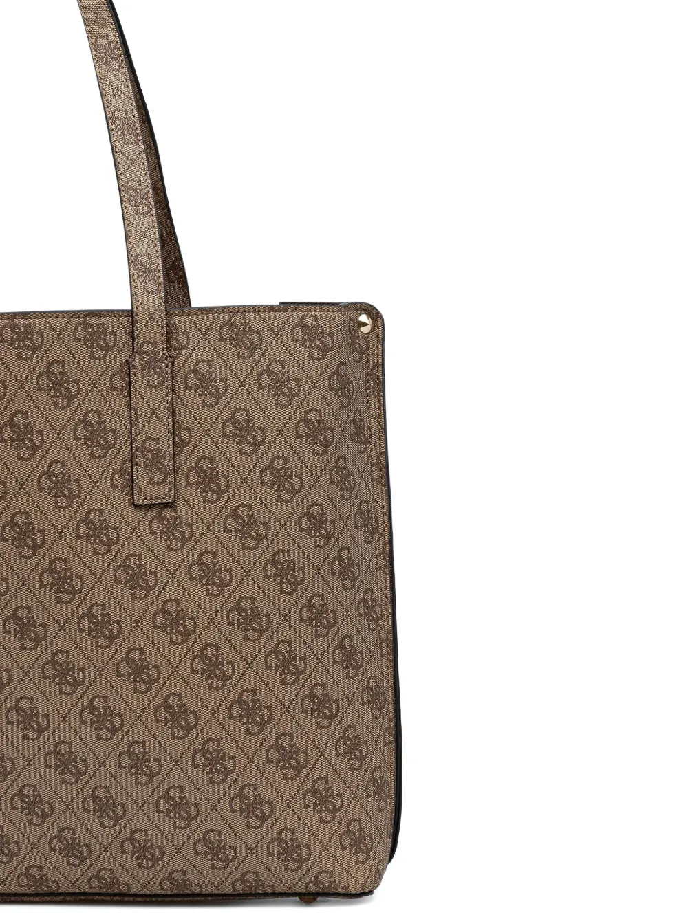 Guess Usa Meridian Ii Girlfriend Monogram-pattern Tote Bag In Brown