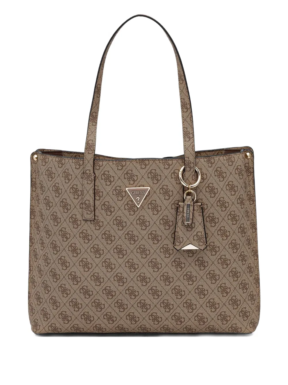 Guess Usa Meridian Ii Girlfriend Monogram-pattern Tote Bag In Brown