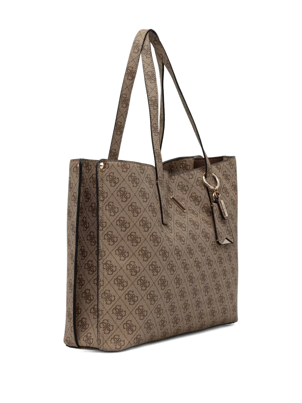Guess Usa Meridian Ii Girlfriend Monogram-pattern Tote Bag In Brown