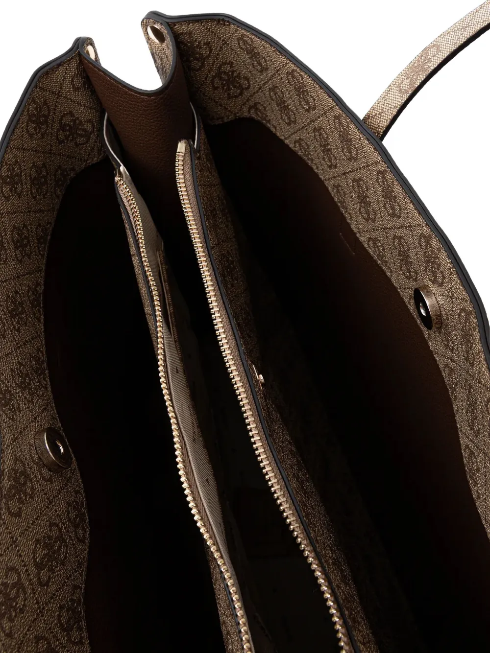Guess Usa Meridian Ii Girlfriend Monogram-pattern Tote Bag In Brown