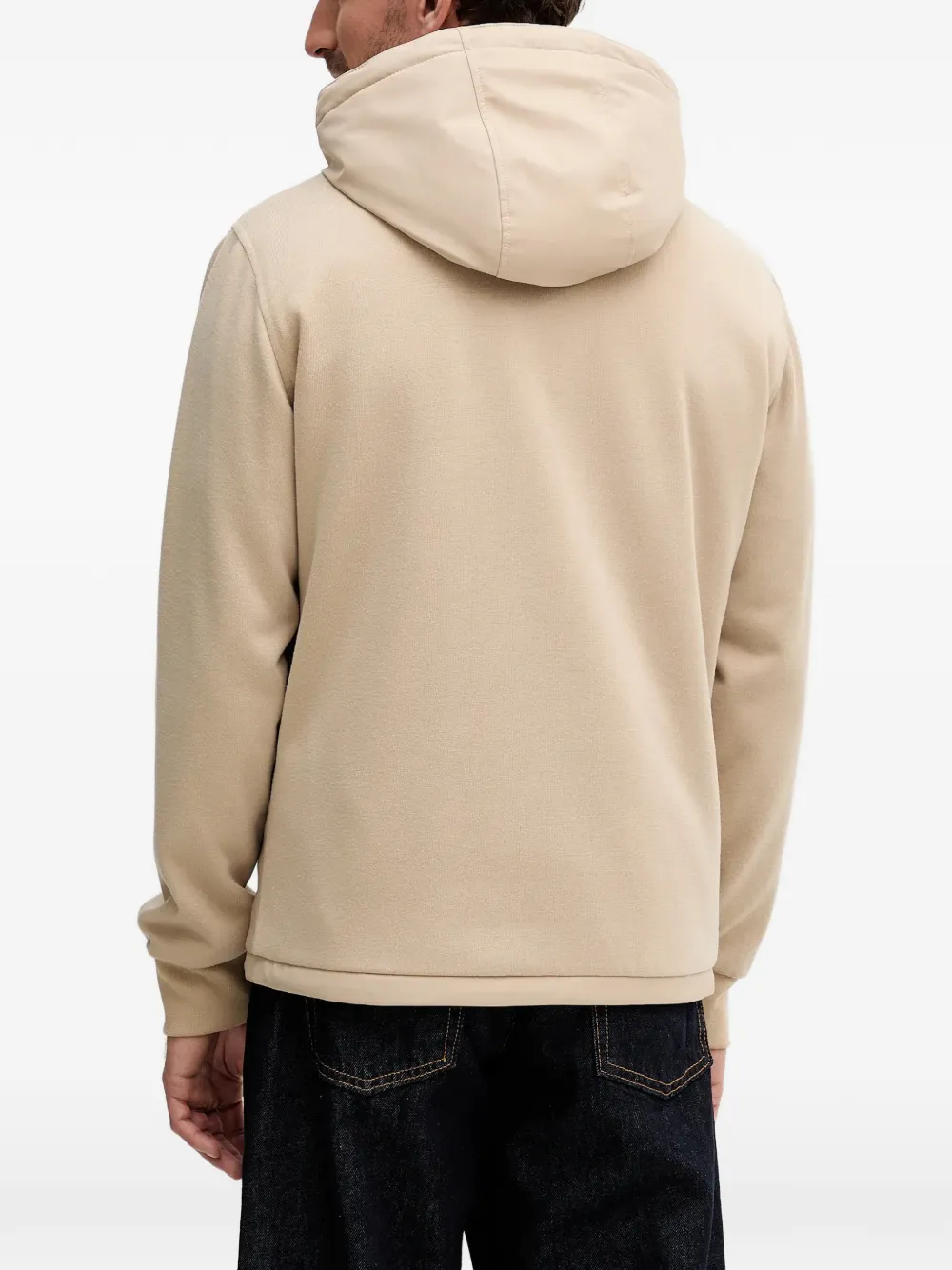  Guess Usa Hooded Logo-patch Jacket - Neutrals 