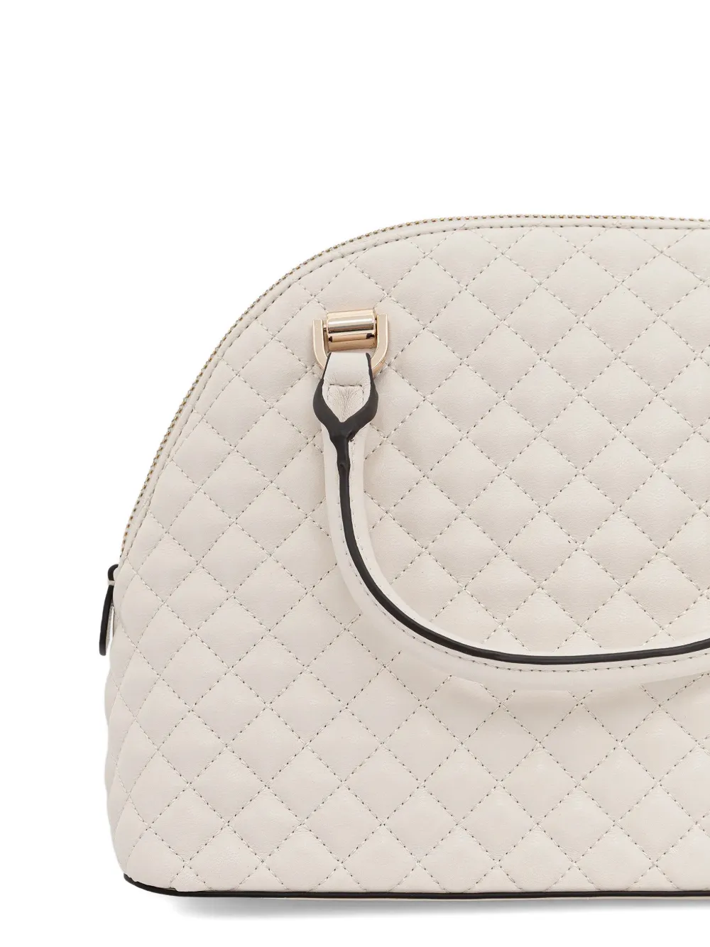Guess Usa Everlee Quilted Charm Tote Bag In White