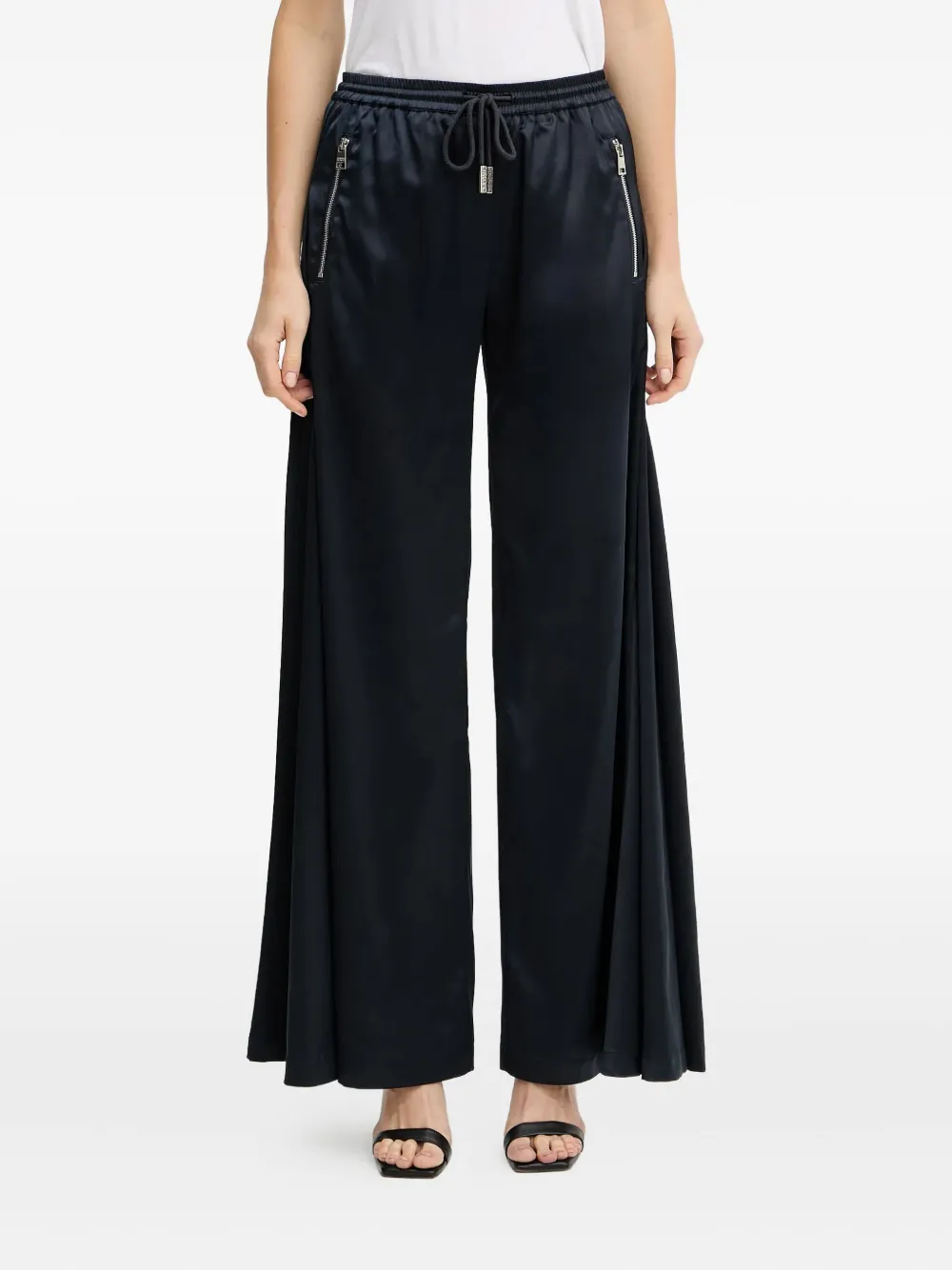 Silvian Heach Drawstring Zip-pocket Trousers In Blue
