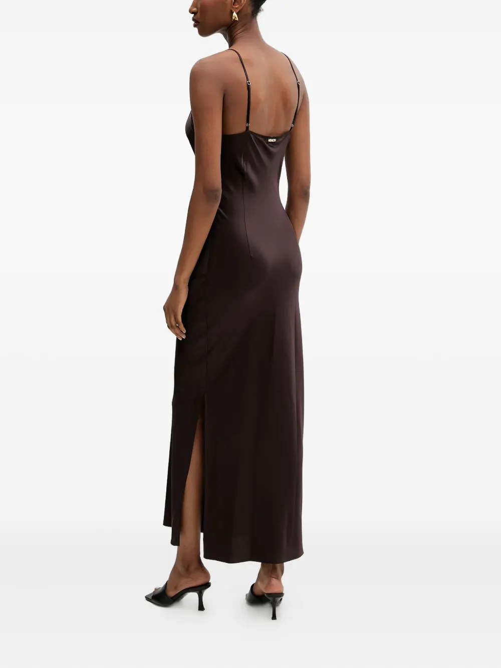 Silvian Heach Midi-jurk met zijsplit en spaghettibandjes Bruin