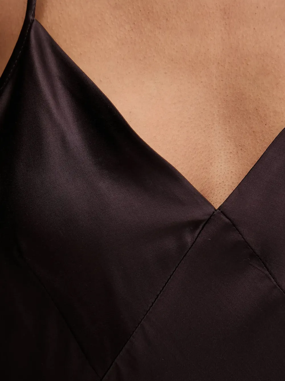 Silvian Heach Midi-jurk met zijsplit en spaghettibandjes Bruin