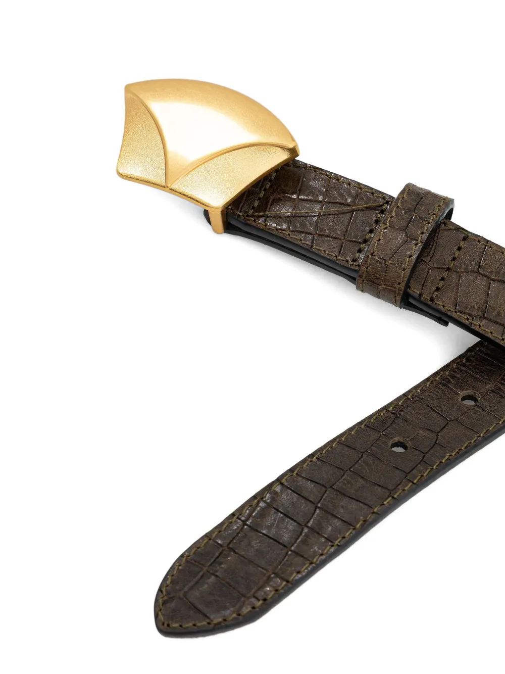 Sessùn croc-embossed buckle belt - Bruin