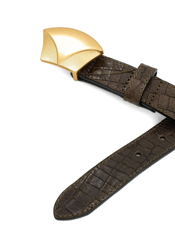 Sessùn croc-embossed Buckle Belt | Brown | FARFETCH ID display picture 2