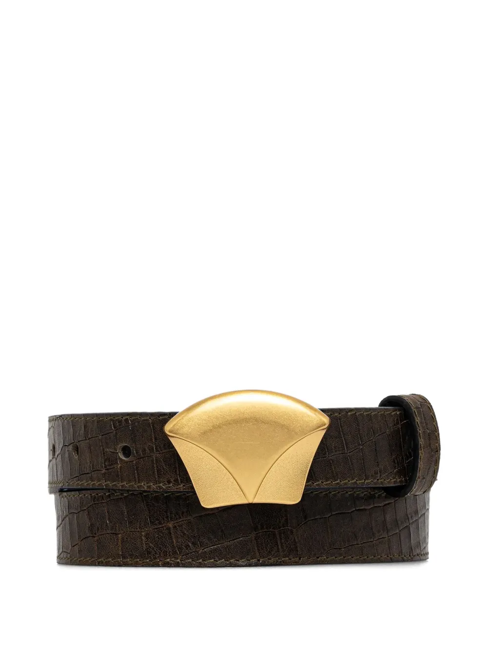 Sessun Croc-embossed Buckle Belt In Brown