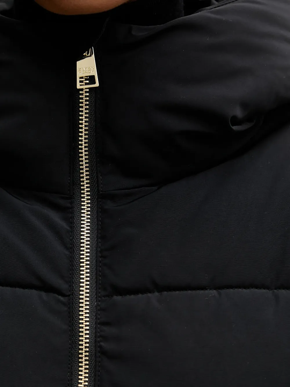 Silvian Heach Hooded Zip Coat In Black