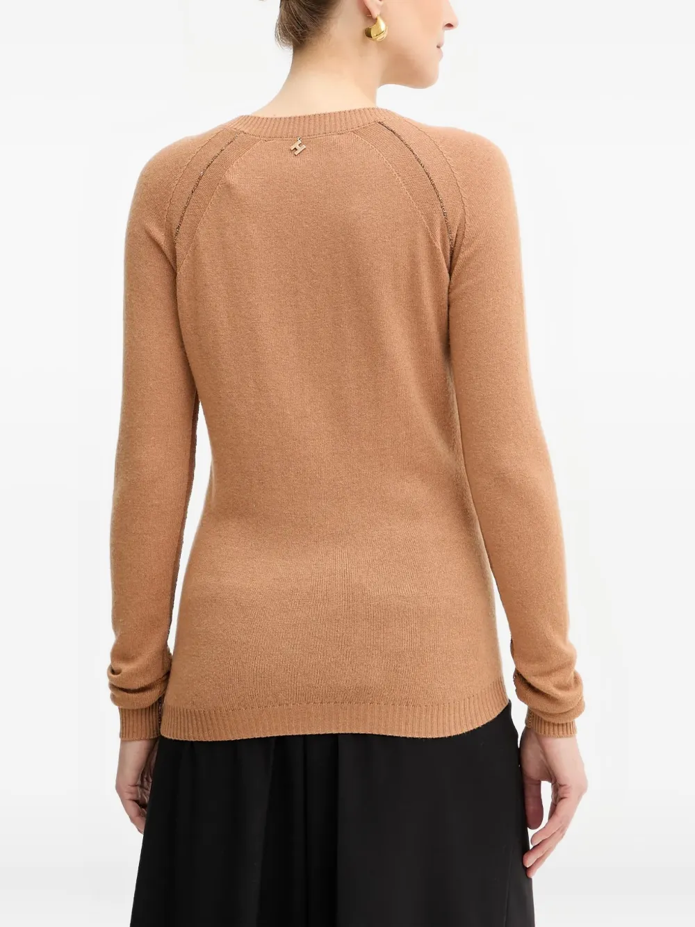 Silvian Heach V-neck Embellished Sweater In Brown