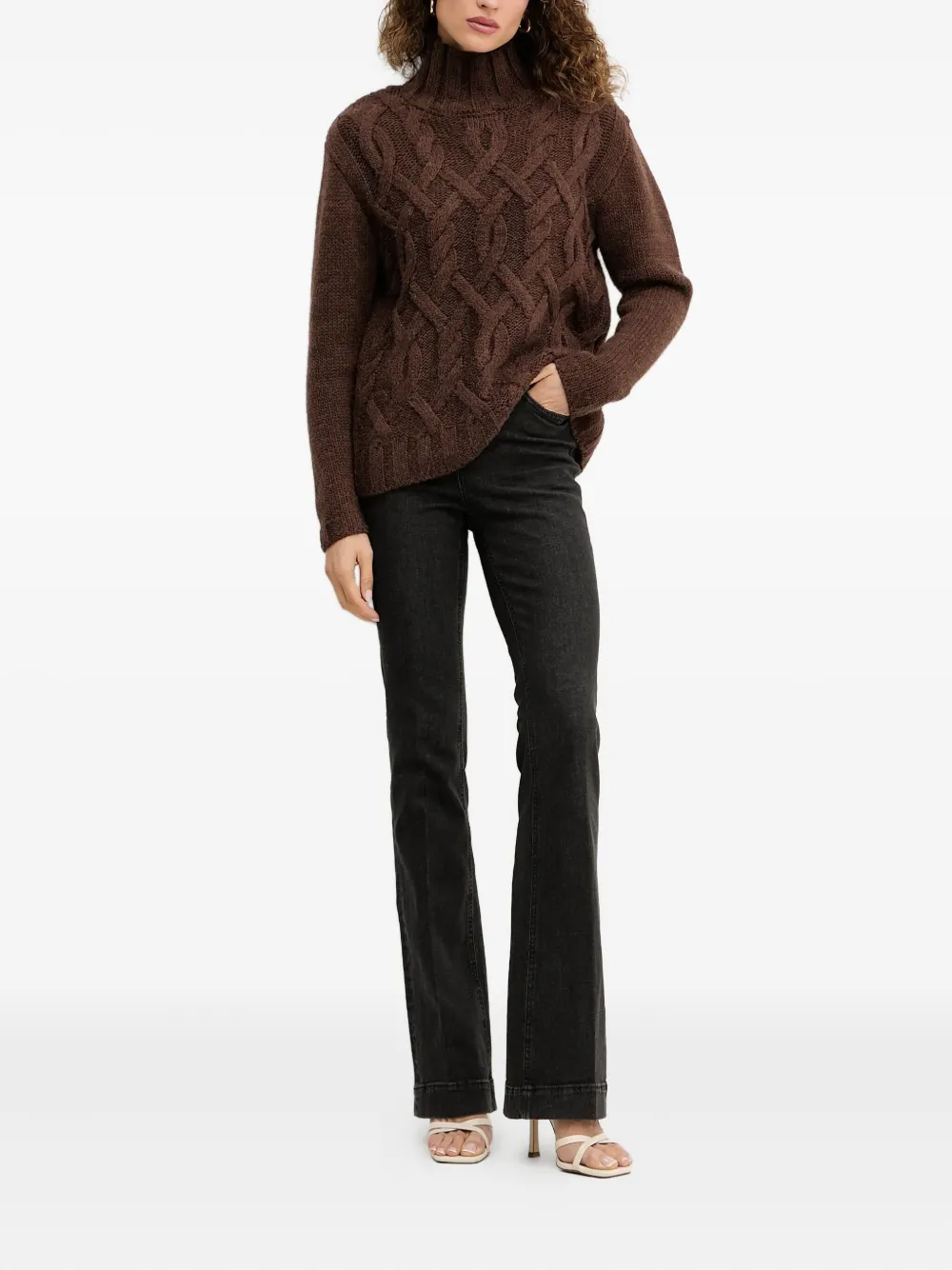 Silvian Heach Kabelgebreide coltrui Bruin