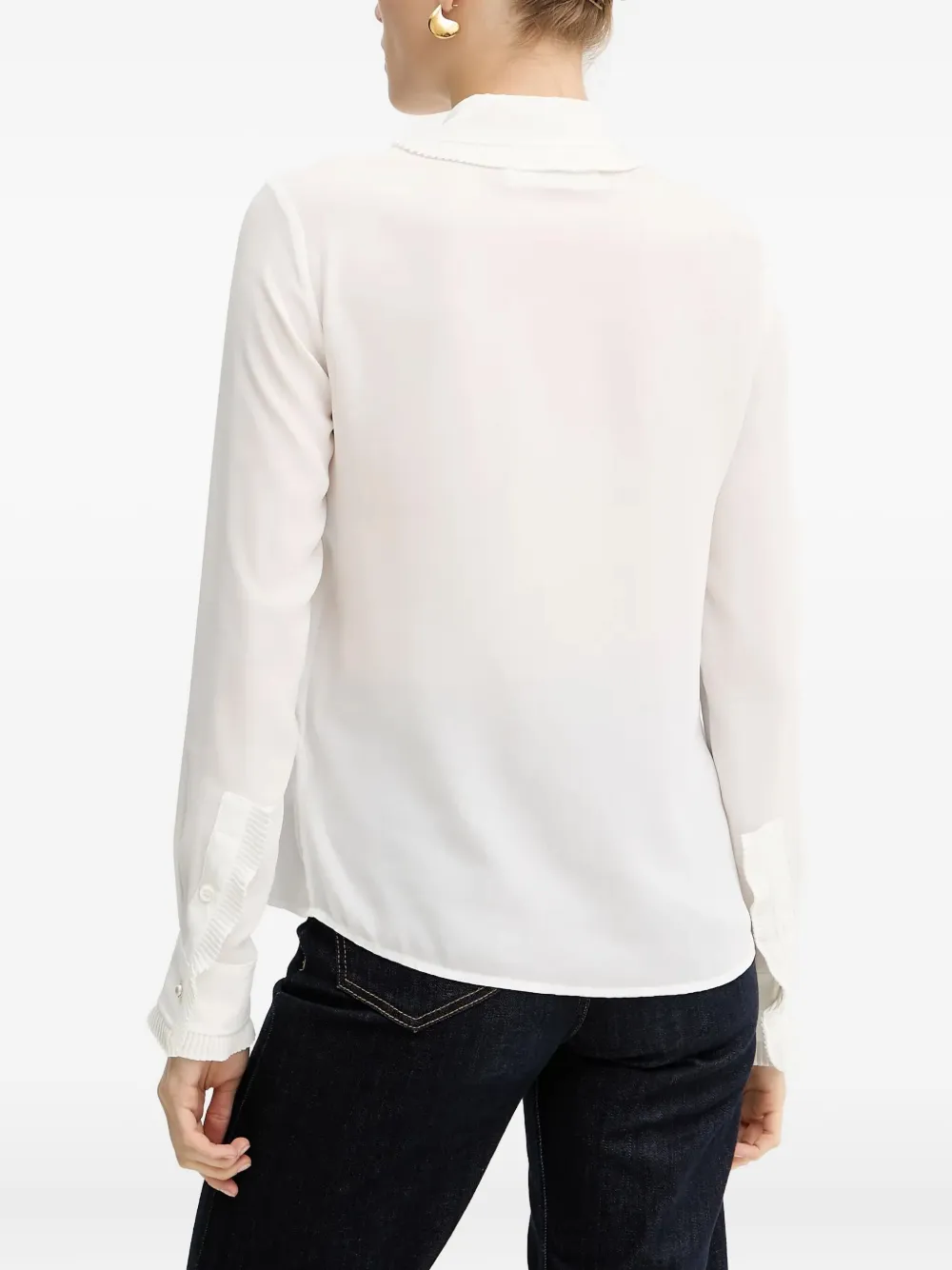 Silvian Heach Pleated-collar Shirt In White