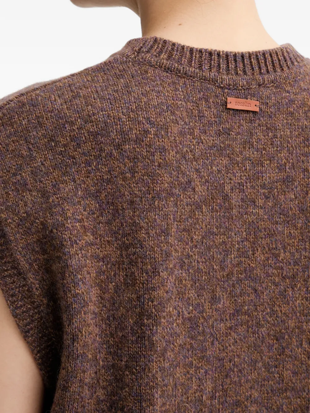 Sessun Sleeveless Knitted Top In Brown