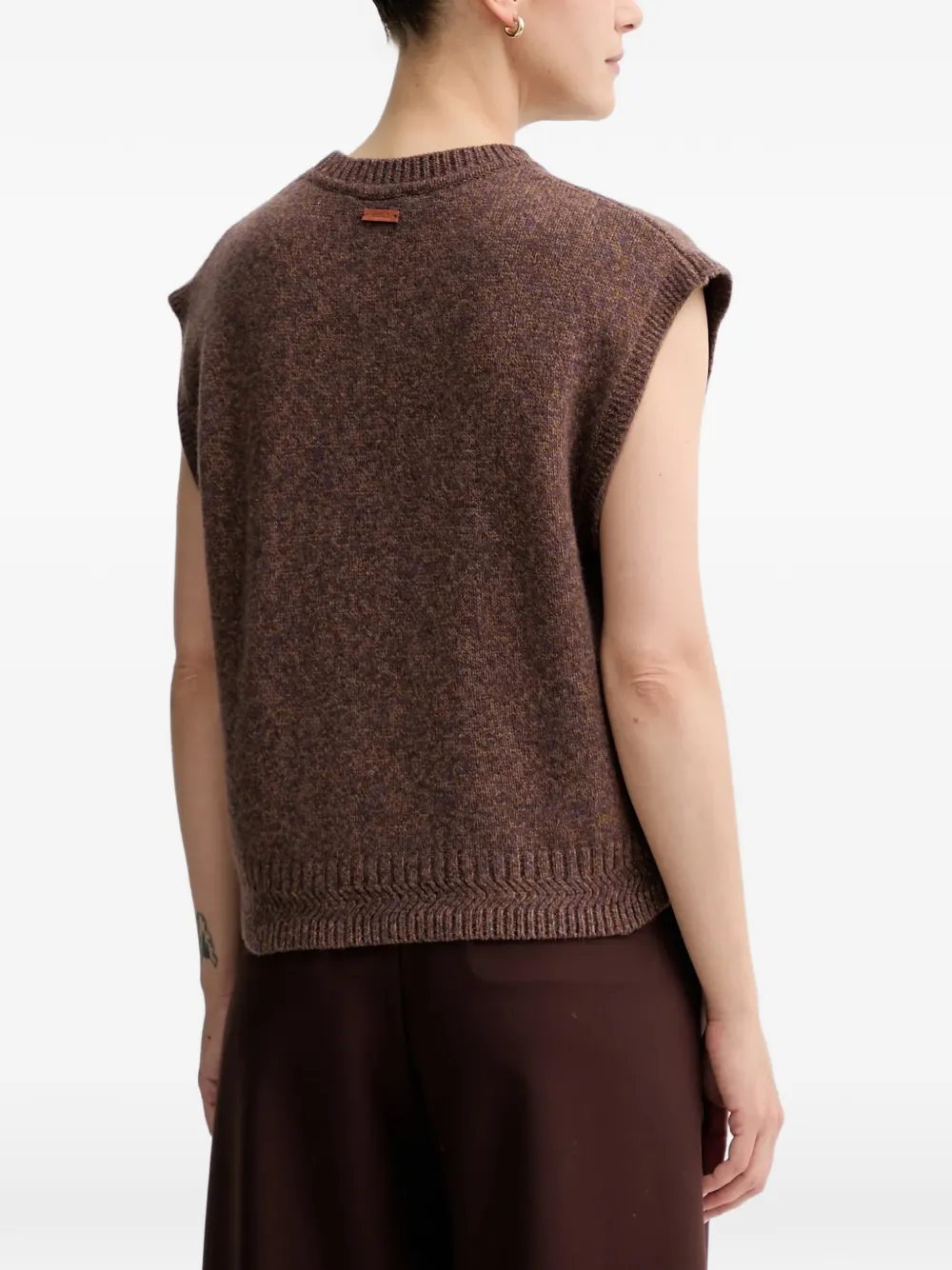 Sessun Sleeveless Knitted Top In Brown