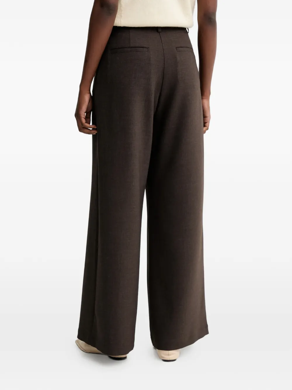 Sessun Pleated Wide-leg Trousers In Brown