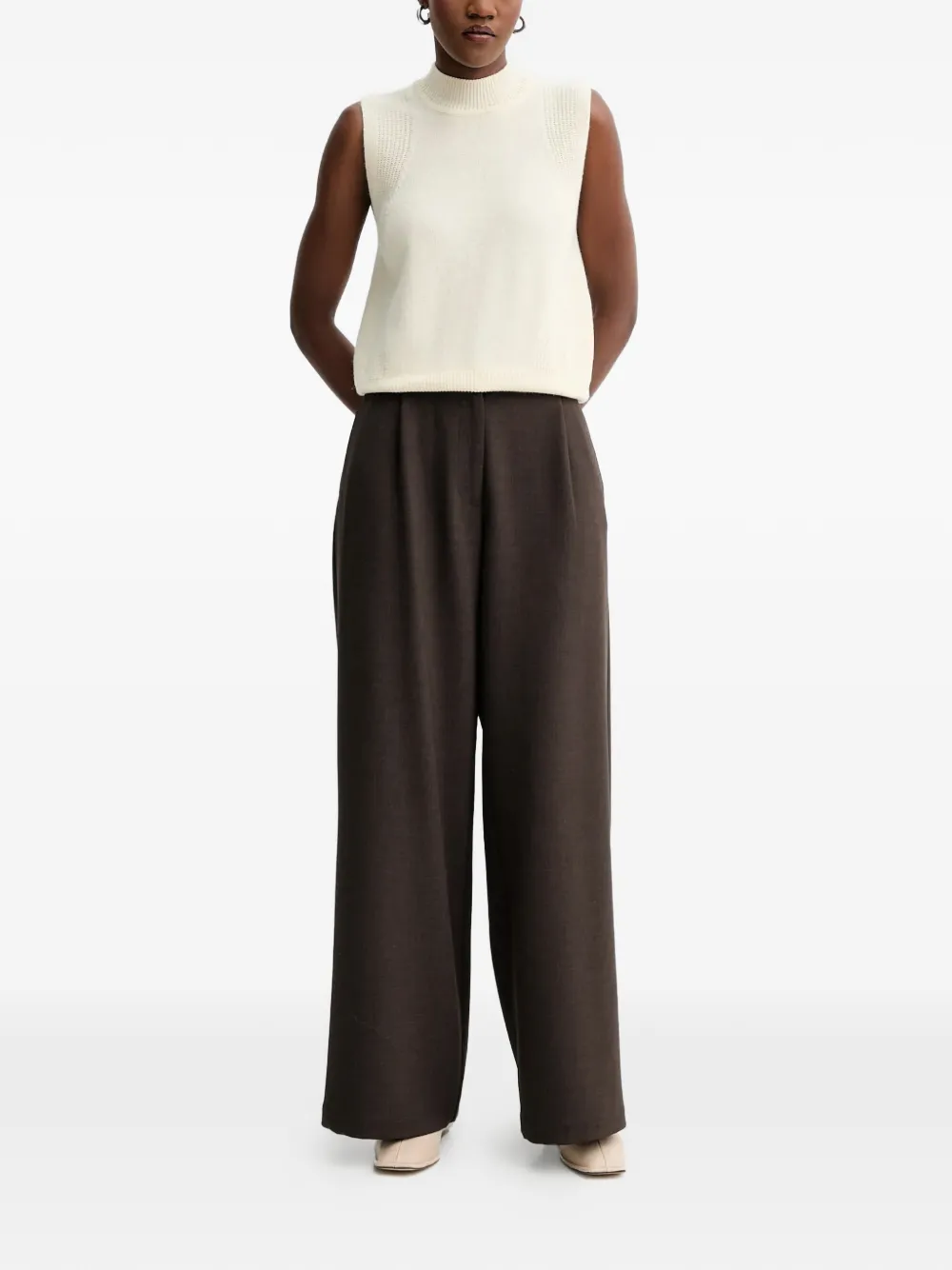 Sessùn pleated wide-leg trousers - Bruin