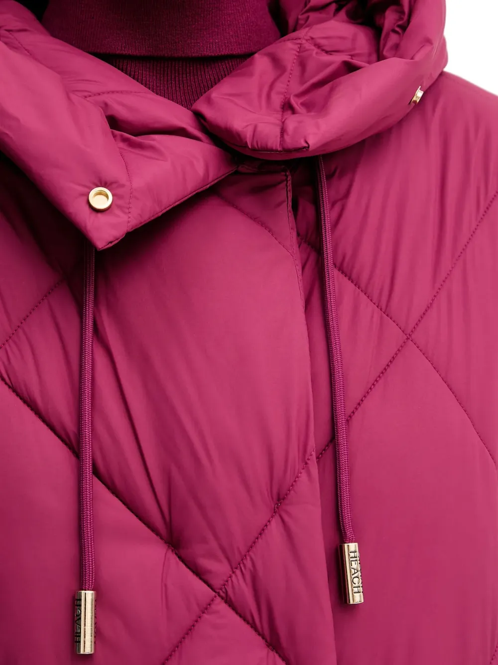 Silvian Heach Hooded Quilted Coat In Pink