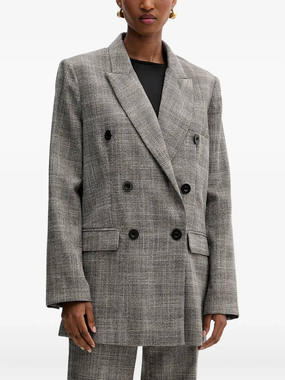 Silvian Heach double-breasted check blazer - Grigio