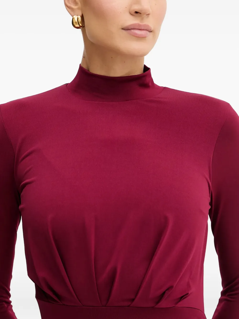 Silvian Heach Mini-jurk met ruches en hoge hals Rood