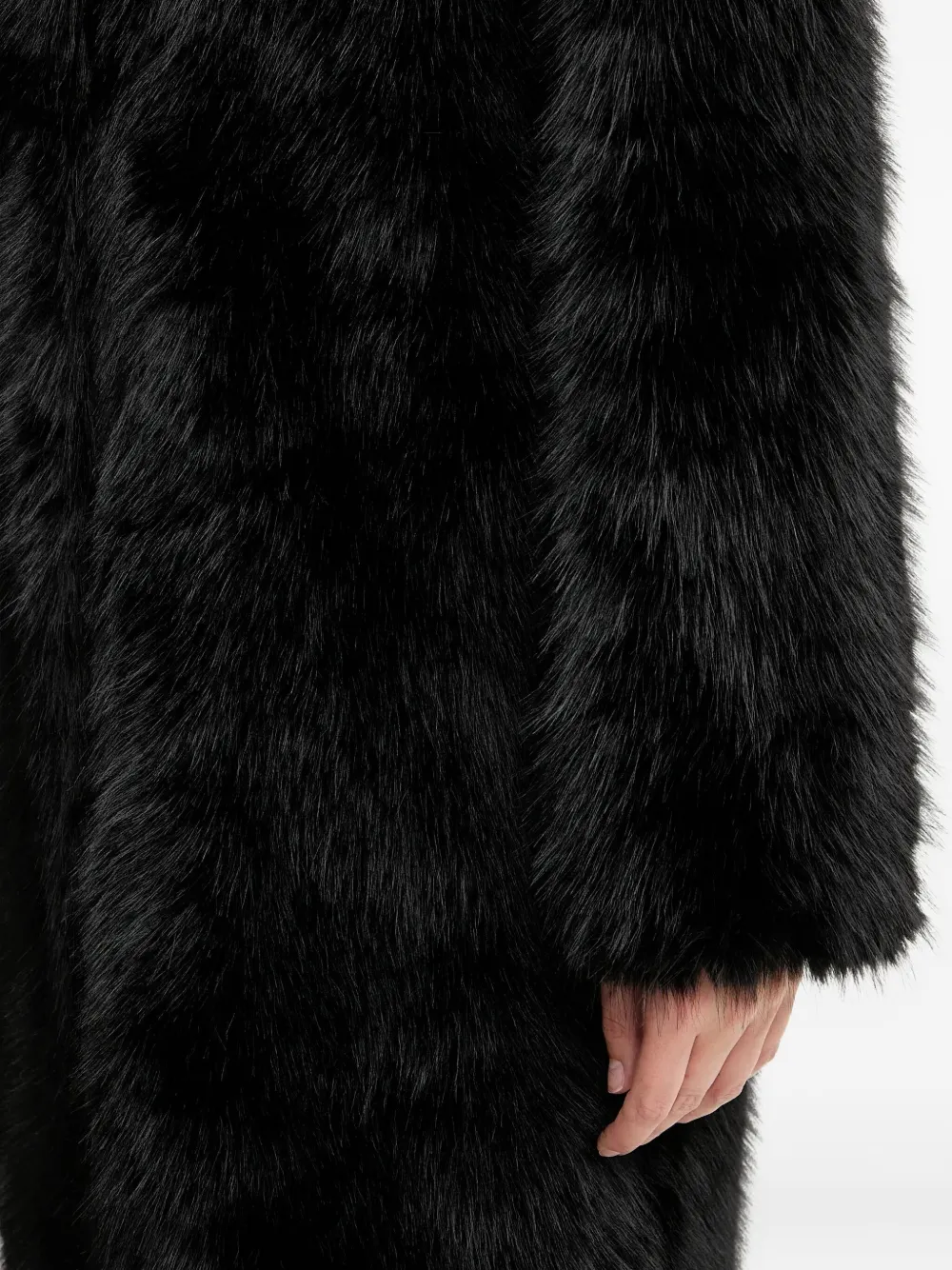 Silvian Heach Faux-fur Coat In Black