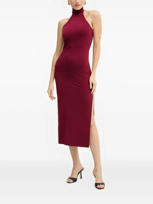 Silvian Heach halter-neck side-slit Midi Dress | Red | FARFETCH BH