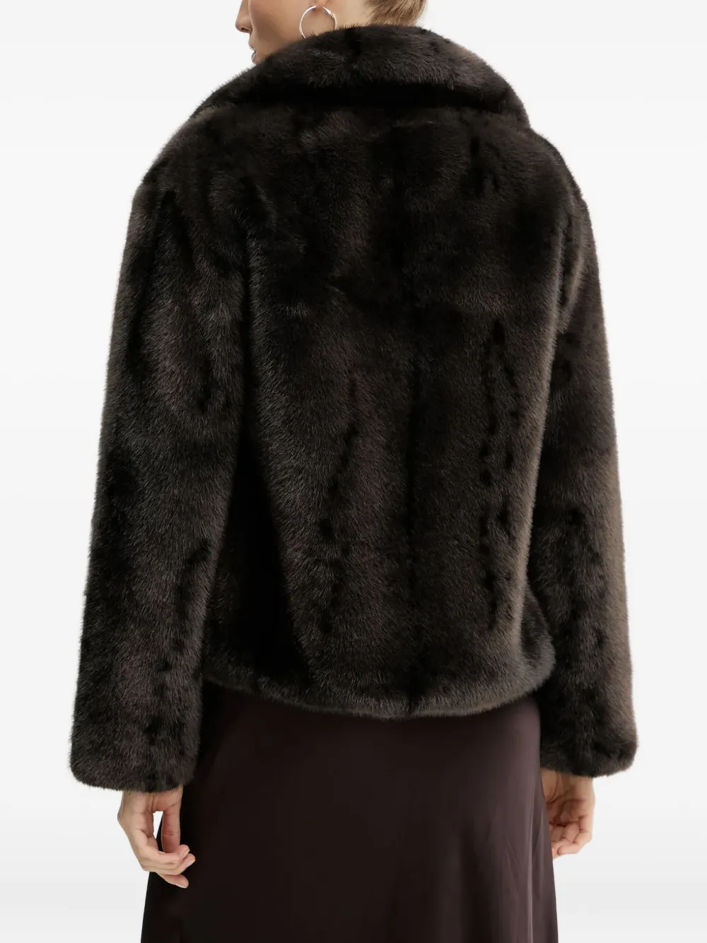 Silvian Heach Faux-fur Coat In Brown