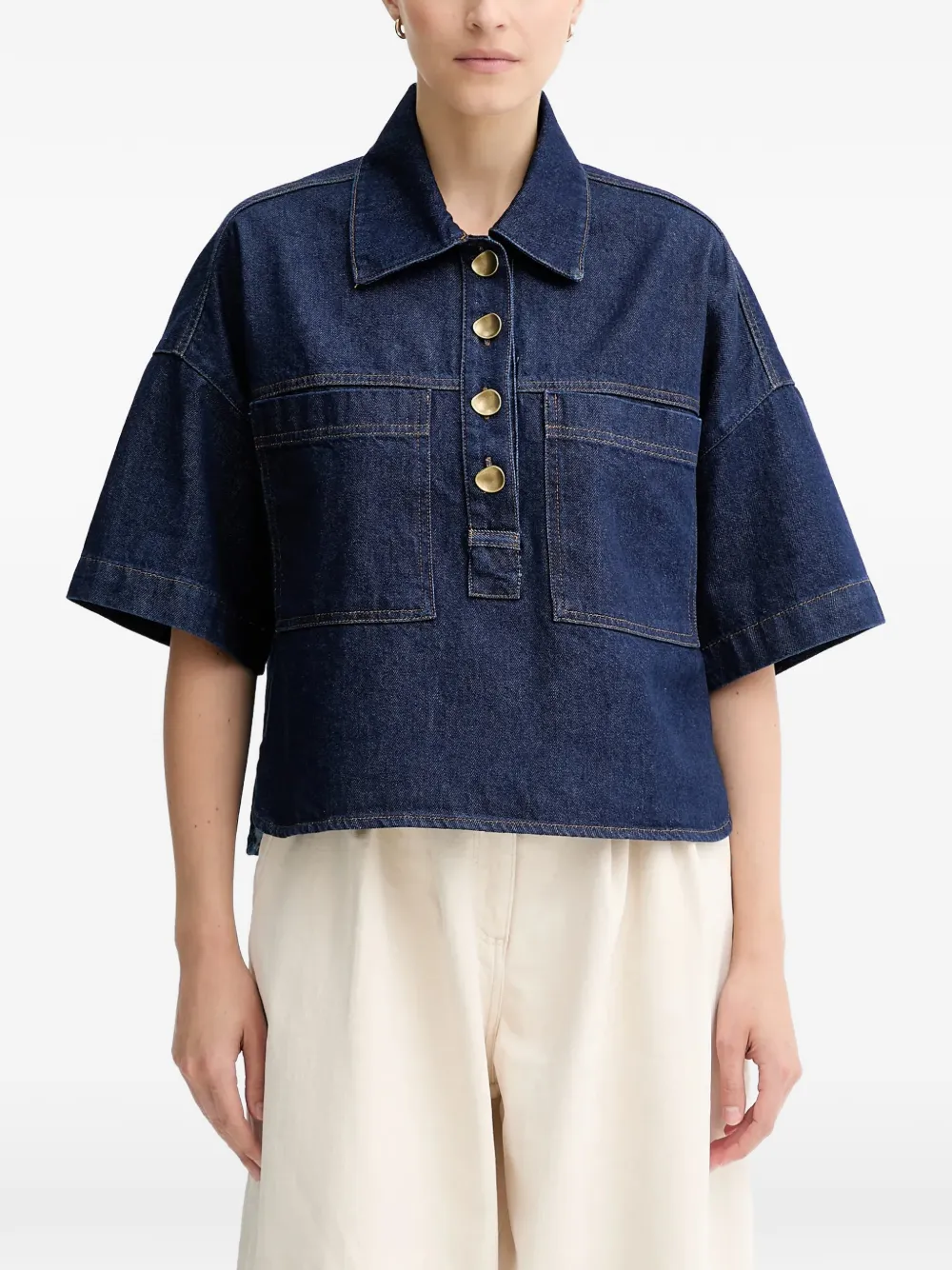 Sessùn denim top - Blu