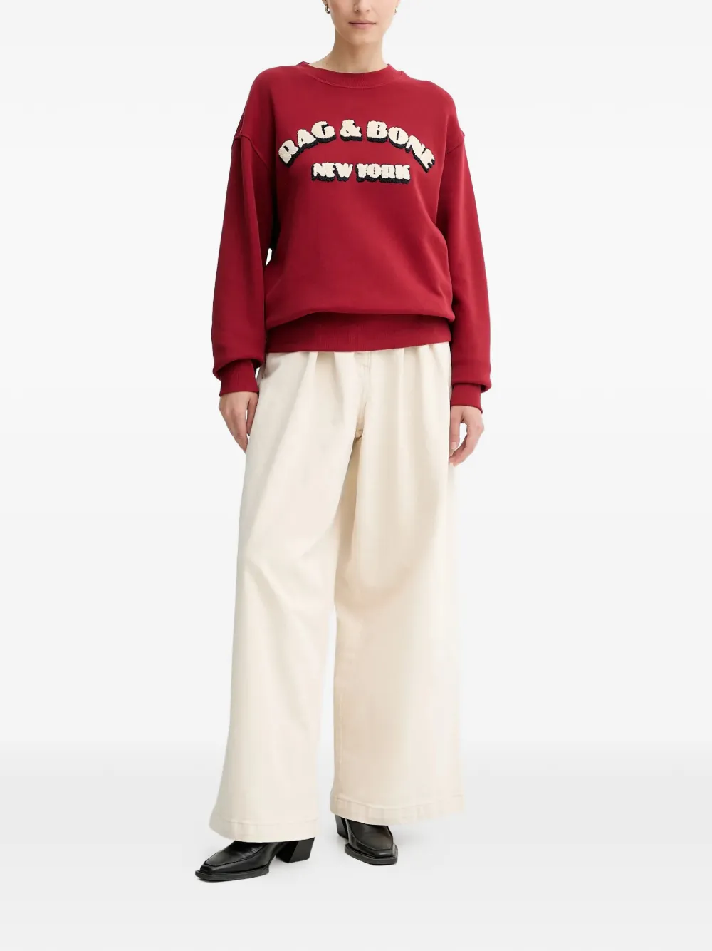  Rag & Bone Logo-appliqué Sweatshirt - Red 