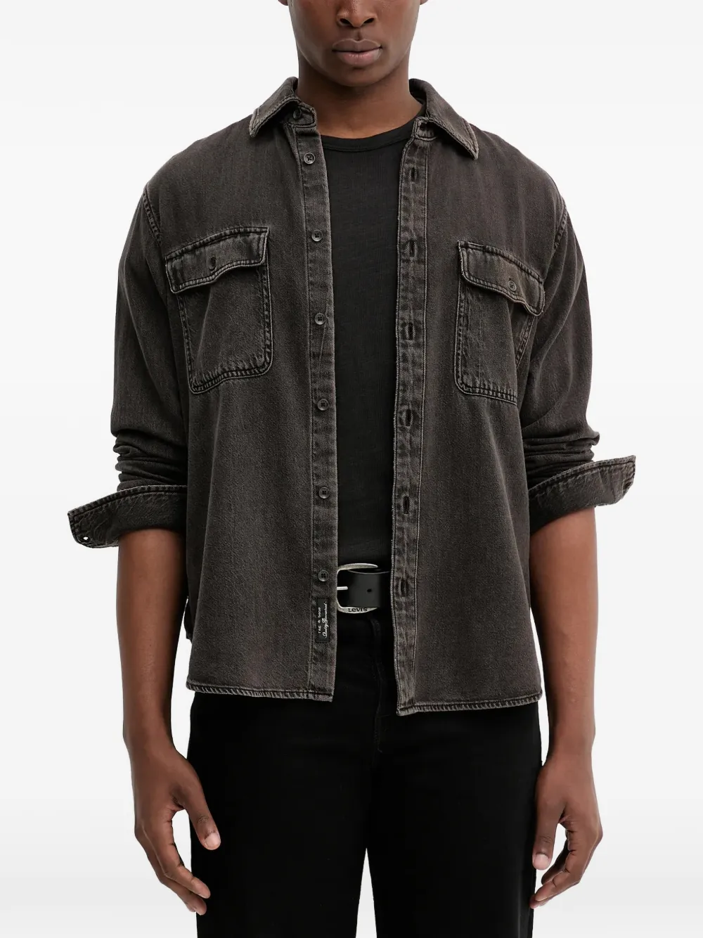 rag & bone buttoned pocket overshirt - Marrone