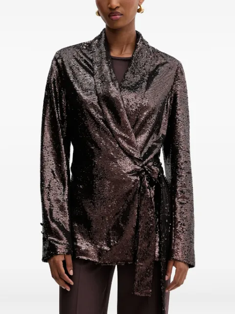 Silvian Heach sequin tie blazer
